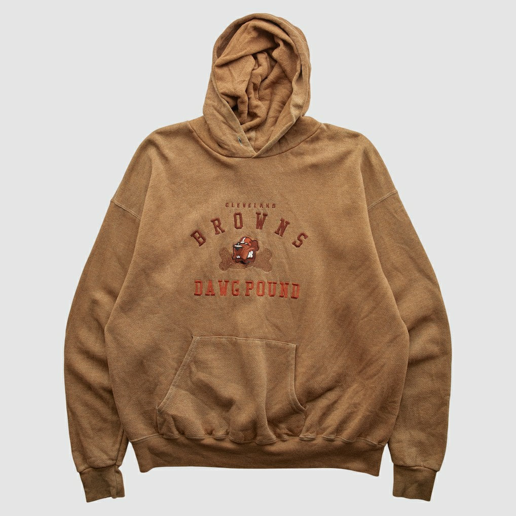 Cleveland Browns Lee Apparel 90s Hooded Pullover Sweatshirt - Tan Vintage online