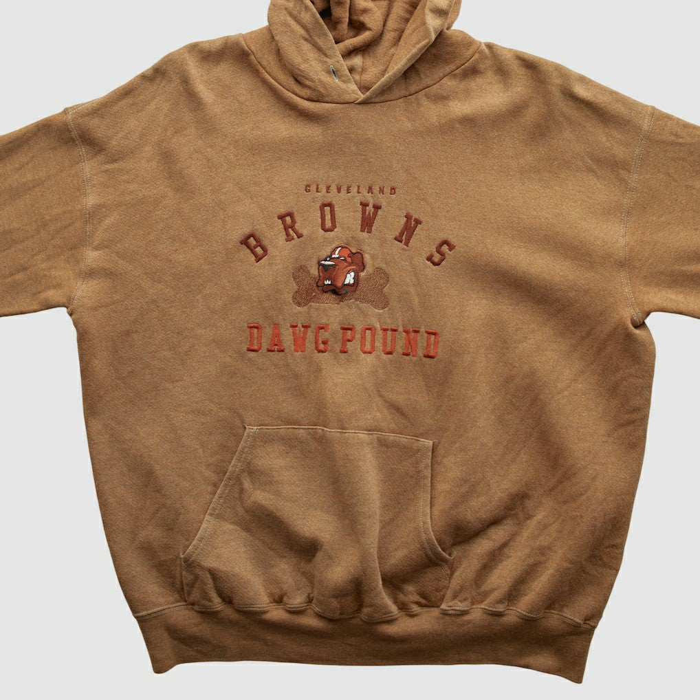 Cleveland Browns Lee Apparel 90s Hooded Pullover Sweatshirt - Tan Vintage online