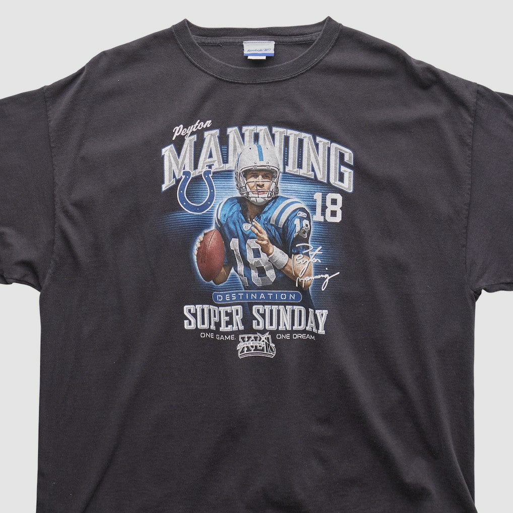 Payton Manning Super Bowl XLI Reebok 2000s T-shirt - Black Vintage online
