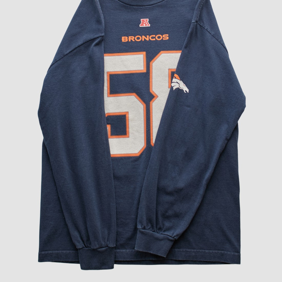 Denver Broncos NFL 2010s Long Sleeve T-shirt - Navy Vintage outlet