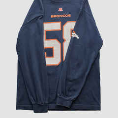 Denver Broncos NFL 2010s Long Sleeve T-shirt - Navy Vintage outlet