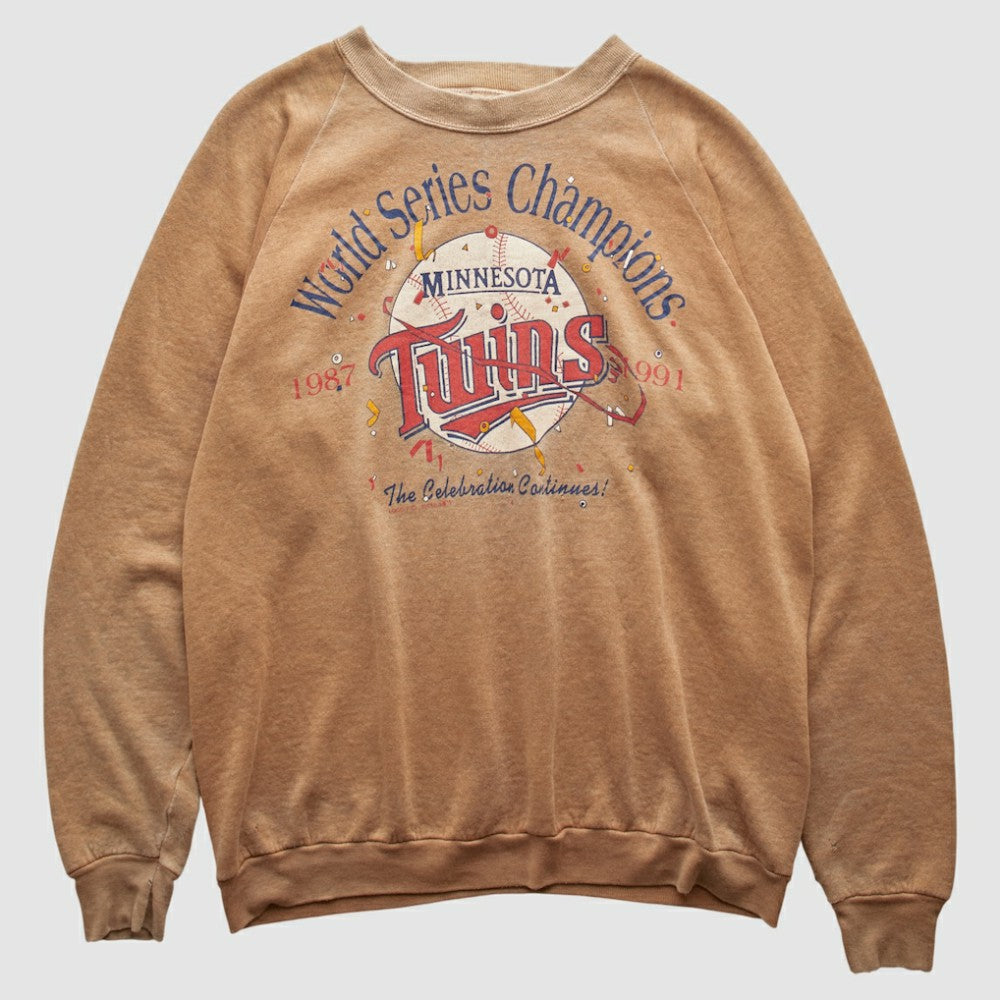 Minnesota Twins 1991 Pullover Sweatshirt - Tan Vintage