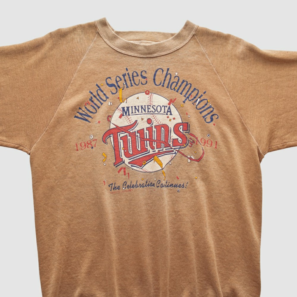 Minnesota Twins 1991 Pullover Sweatshirt - Tan Vintage
