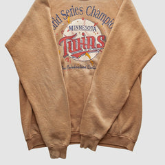 Minnesota Twins 1991 Pullover Sweatshirt - Tan Vintage