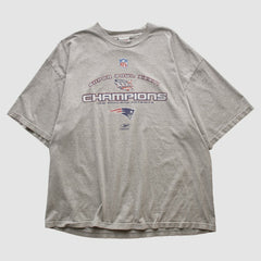 New England Patriots Reebok 2002 T-shirt - Heather Gray Vintage sale