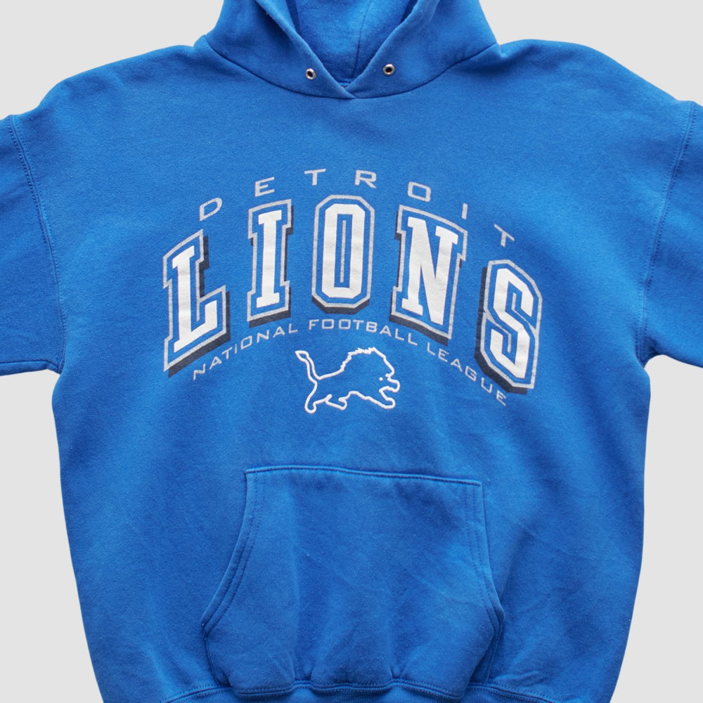 Detroit Lions 2000s Hooded Pullover Sweatshirt - Blue Vintage on sale