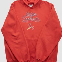 St. Louis Cardinals Genuine Merchandise 2000s Hooded Pullover Sweatshirt - Red Vintage