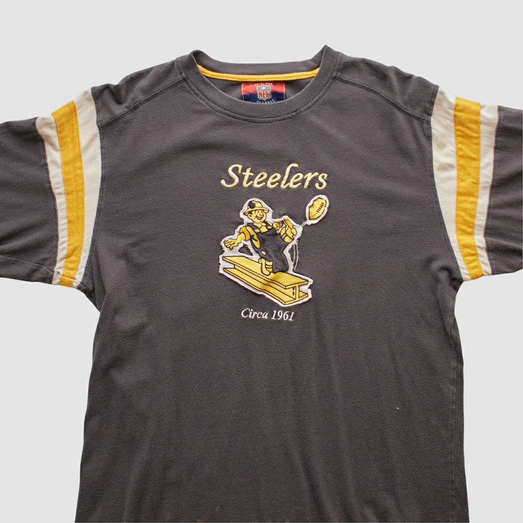 Pittsburgh Steelers Reebok 2000s Long Sleeve T-shirt - Charcoal Vintage online