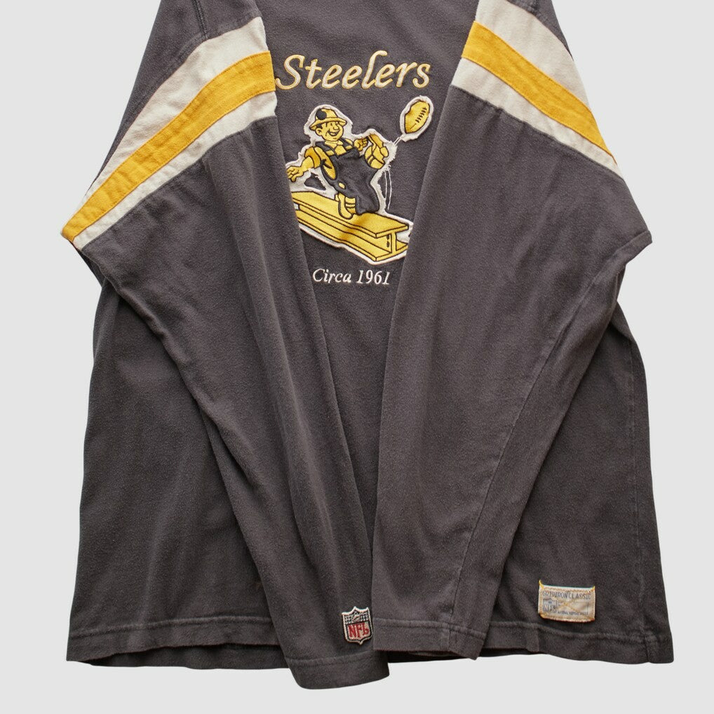 Pittsburgh Steelers Reebok 2000s Long Sleeve T-shirt - Charcoal Vintage online