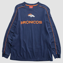 Denver Broncos NFL 2000s Long Sleeve T-shirt - Navy Vintage cheap