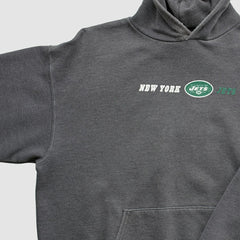 New York Jets Team Edition Apparel 2000s Hooded Pullover Sweatshirt - Charcoal Vintage sale