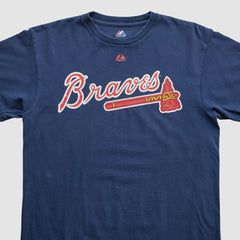 Atlanta Braves Majestic 2000s T-shirt - Navy Vintage