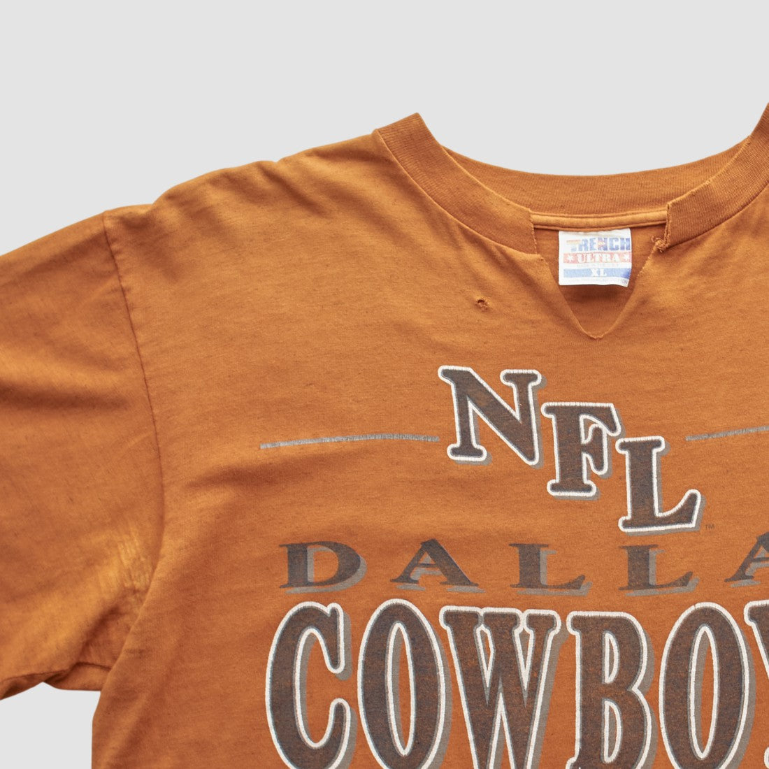 Dallas Cowboys Trench 90s T-shirt - Orange Vintage sale