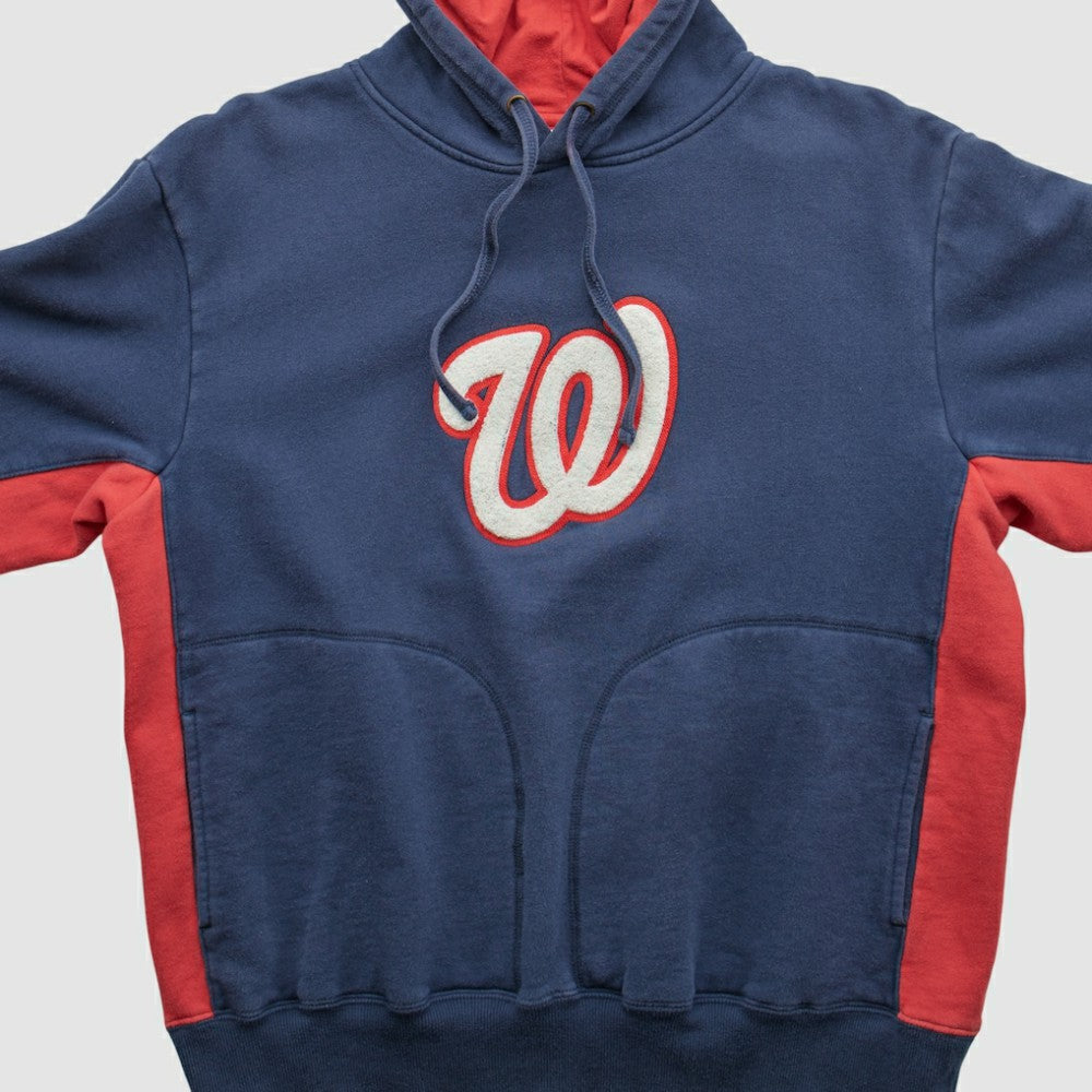 Washington Nationals Majestic 2000s Hooded Pullover Sweatshirt - Navy Vintage