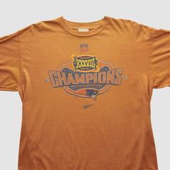 New England Patriots Reebok 2004 Long Sleeve T-shirt - Orange Vintage for sale