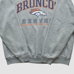 Denver Broncos Lee Sport 90s Pullover Sweatshirt - Heather Gray Vintage discount