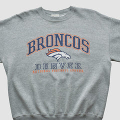 Denver Broncos Lee Sport 90s Pullover Sweatshirt - Heather Gray Vintage discount