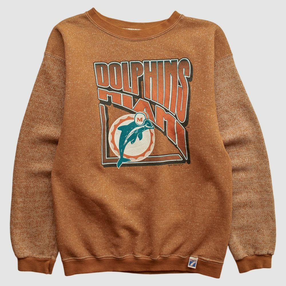 Miami Dolphins Logo 7 90s Pullover Sweatshirt - Brown Vintage discount