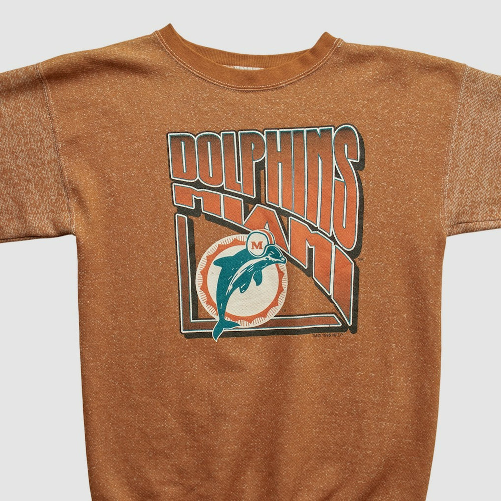 Miami Dolphins Logo 7 90s Pullover Sweatshirt - Brown Vintage discount