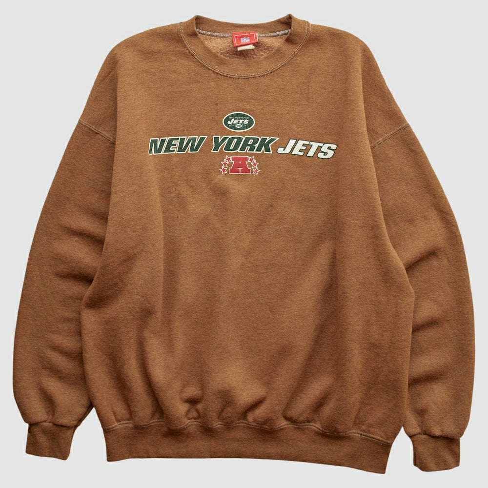 New York Jets NFL 2000s Pullover Sweatshirt - Brown Vintage outlet