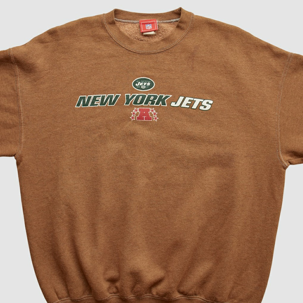 New York Jets NFL 2000s Pullover Sweatshirt - Brown Vintage outlet
