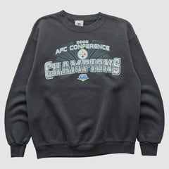 Pittsburgh Steelers NFL 2008 Pullover Sweatshirt - Charcoal Vintage sale