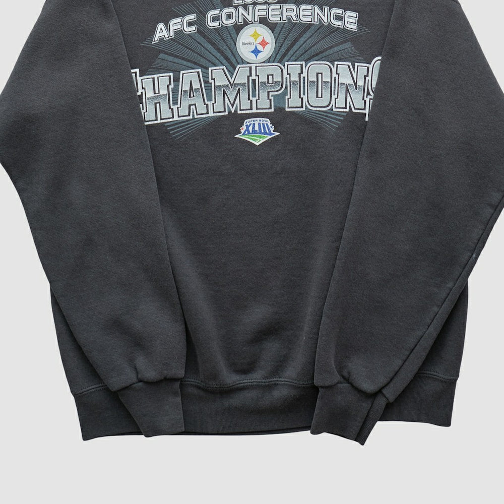 Pittsburgh Steelers NFL 2008 Pullover Sweatshirt - Charcoal Vintage sale