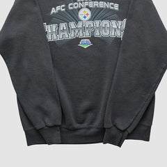 Pittsburgh Steelers NFL 2008 Pullover Sweatshirt - Charcoal Vintage sale