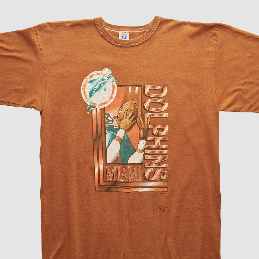 Miami Dolphins Logo 7 90s T-shirt - Orange Vintage sale