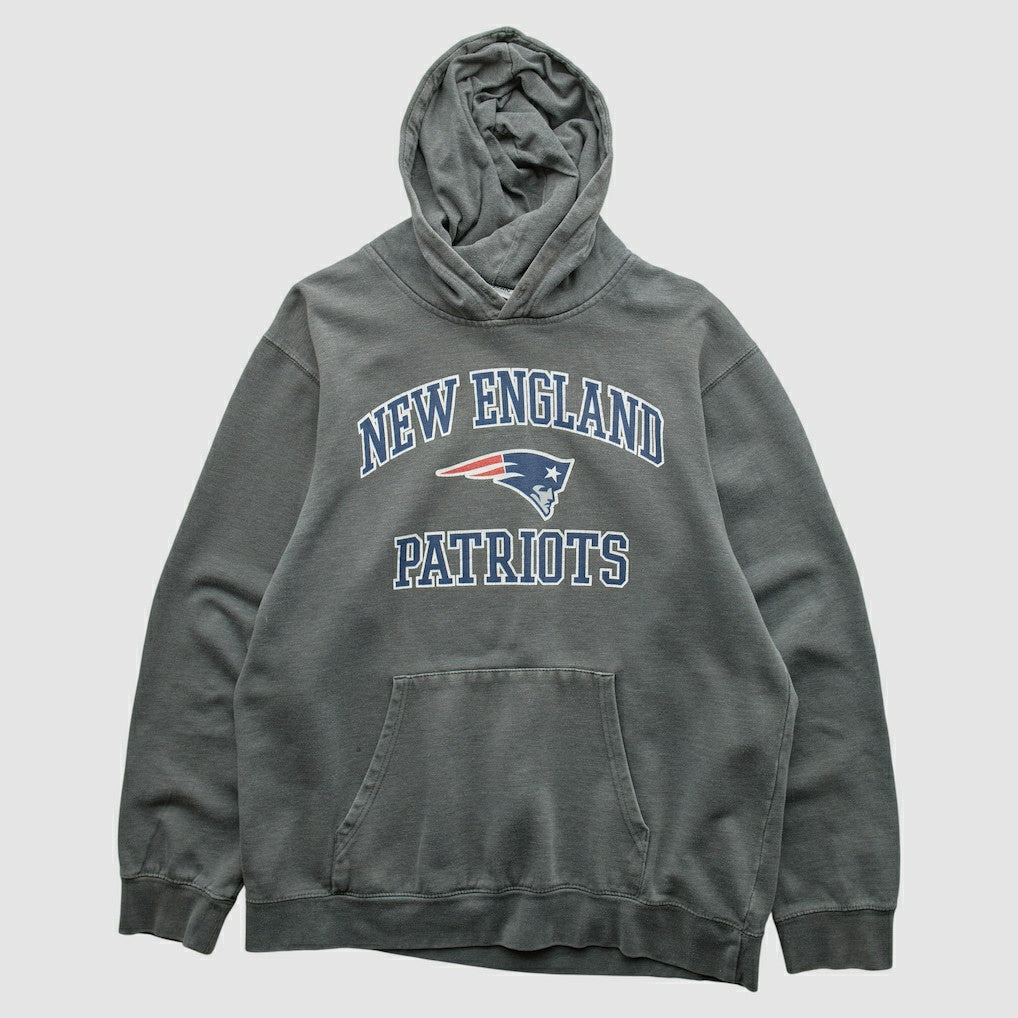 New England Patriots Majestic 2010s Hooded Pullover Sweatshirt - Gray Vintage on sale