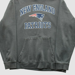 New England Patriots Majestic 2010s Hooded Pullover Sweatshirt - Gray Vintage on sale