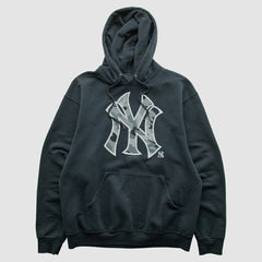 New York Yankees Genuine Merchandise 2010s Hooded Pullover Sweatshirt - Black Vintage