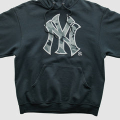 New York Yankees Genuine Merchandise 2010s Hooded Pullover Sweatshirt - Black Vintage