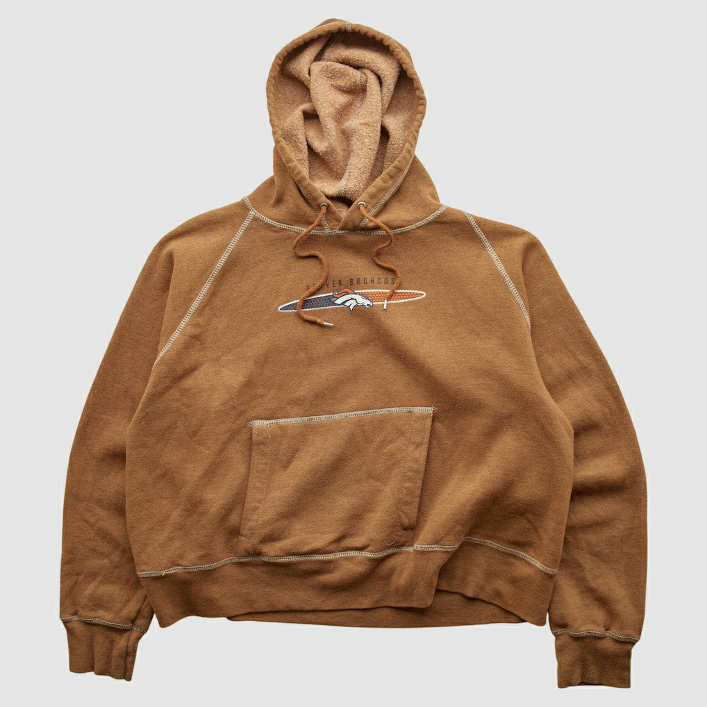 Denver Broncos NFL 2000s Hooded Pullover Sweatshirt - Tan Vintage discount