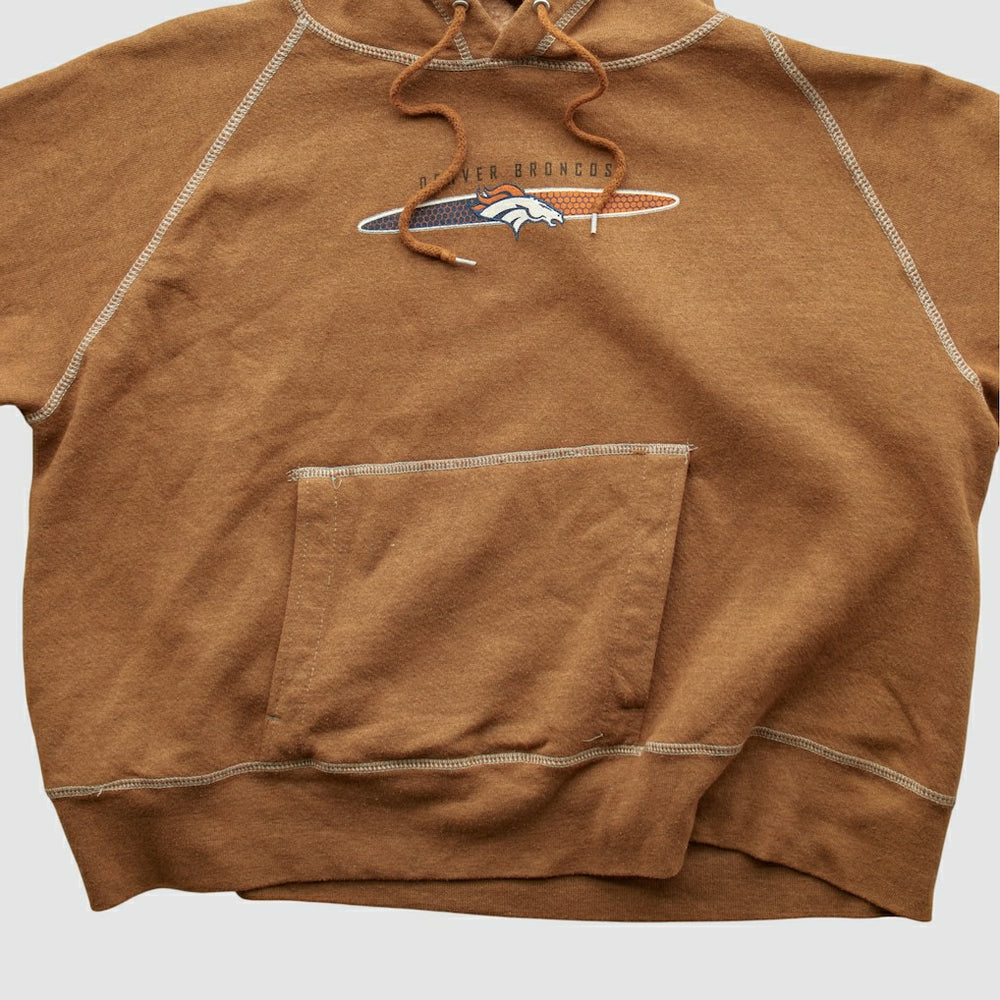 Denver Broncos NFL 2000s Hooded Pullover Sweatshirt - Tan Vintage discount