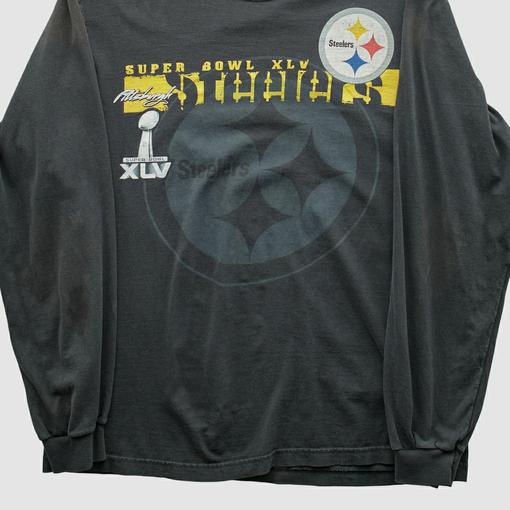 Pittsburgh Steelers NFL 2011 Long Sleeve T-shirt - Charcoal Vintage on sale
