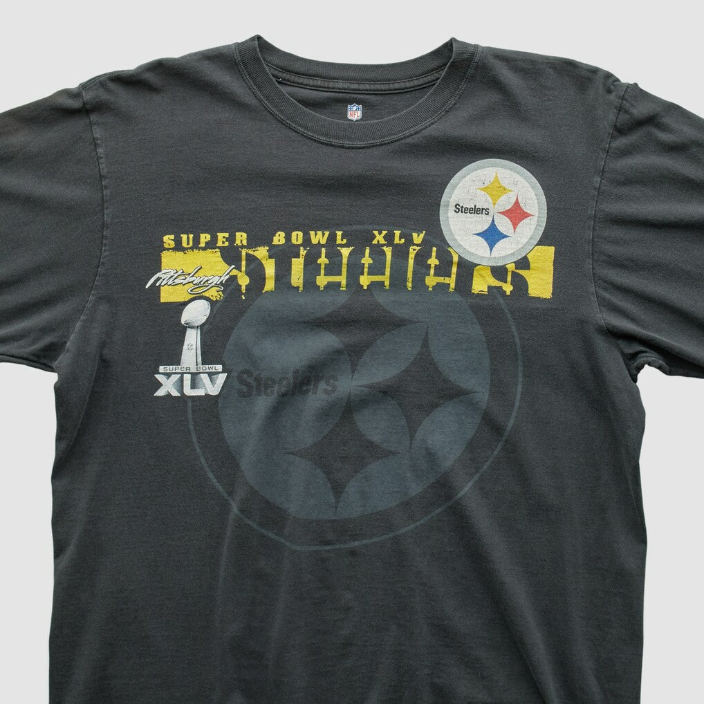 Pittsburgh Steelers NFL 2011 Long Sleeve T-shirt - Charcoal Vintage on sale