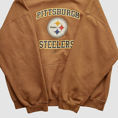 Pittsburgh Steelers Reebok 2000s Hooded Pullover Sweatshirt - Brown Vintage online