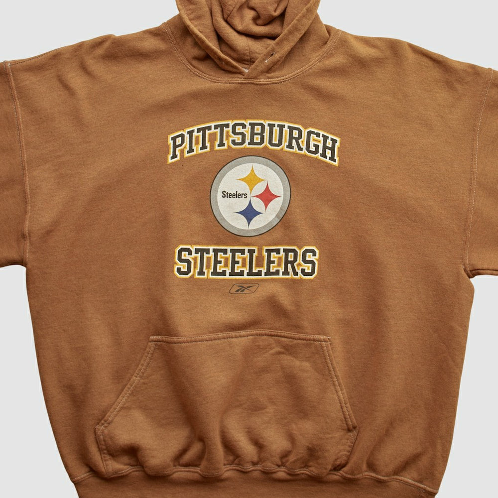 Pittsburgh Steelers Reebok 2000s Hooded Pullover Sweatshirt - Brown Vintage online