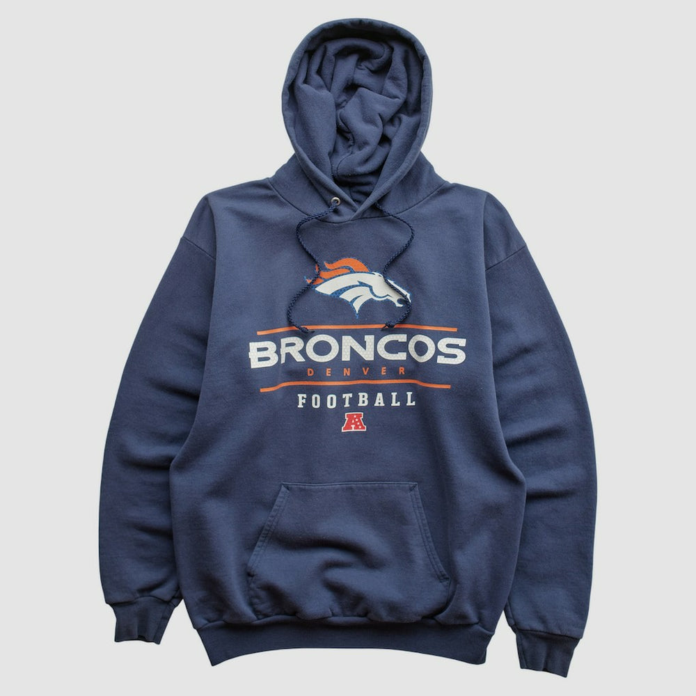 Denver Broncos NFL 2000s Hooded Pullover Sweatshirt - Navy Vintage cheap
