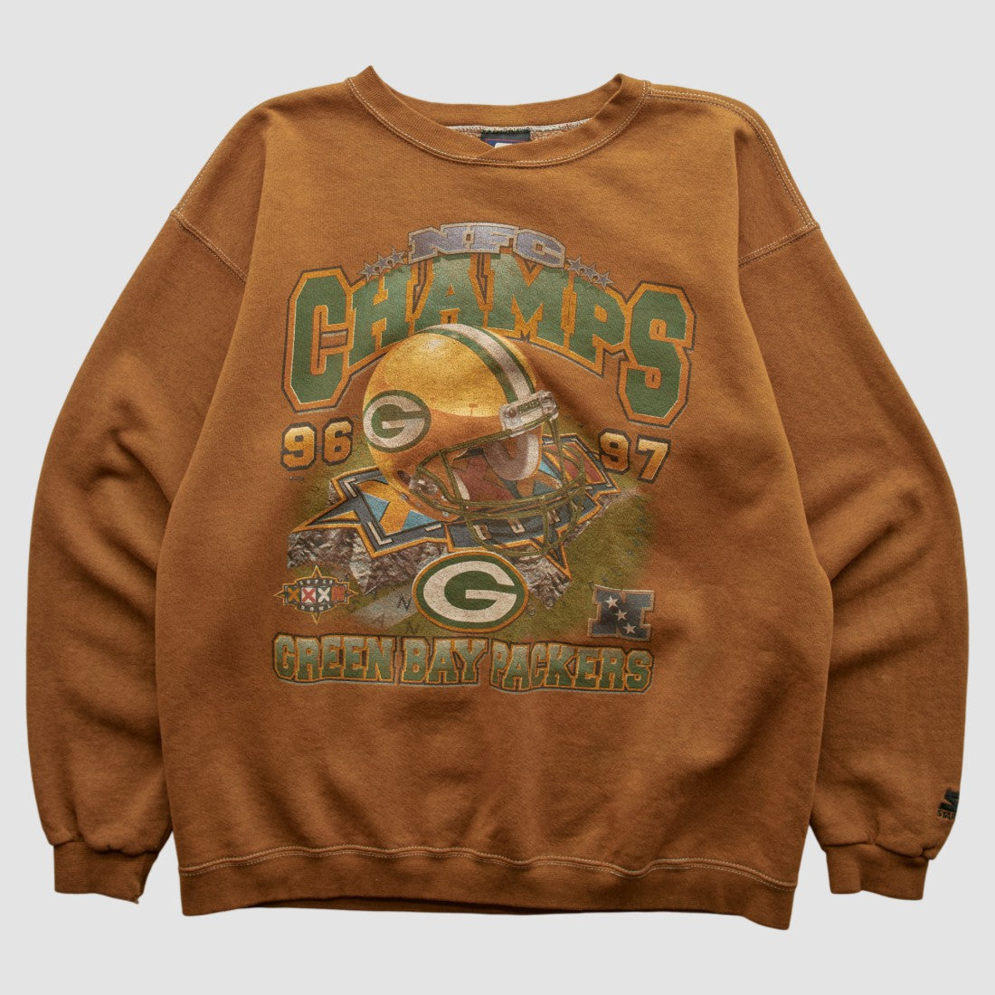Green Bay Packers Starter 1997 Pullover Sweatshirt - Brown Vintage cheap