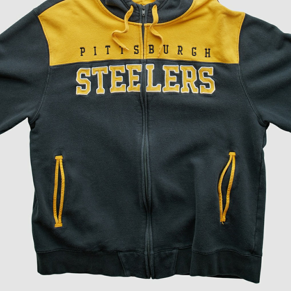 Pittsburgh Steelers NFL 2010s Hooded Full Zip Sweatshirt - Black Vintage cheap