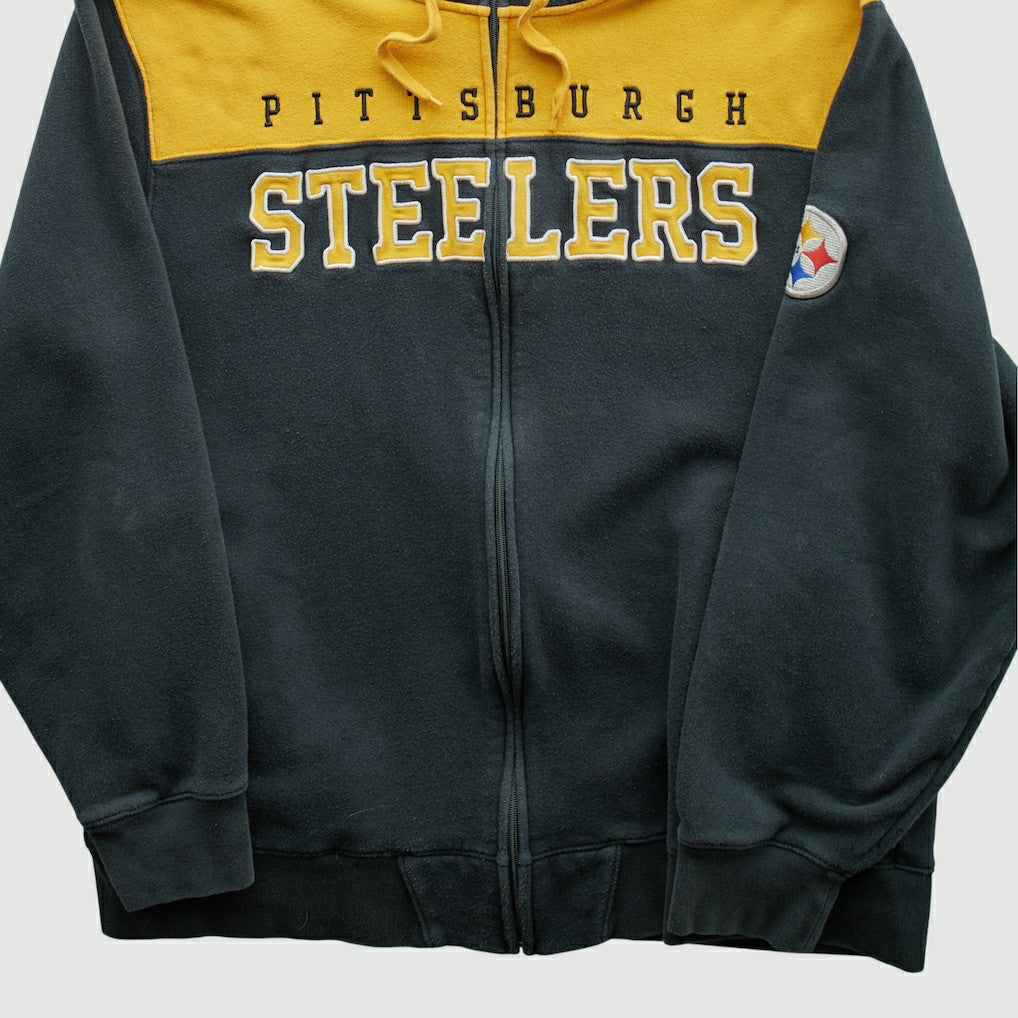 Pittsburgh Steelers NFL 2010s Hooded Full Zip Sweatshirt - Black Vintage cheap