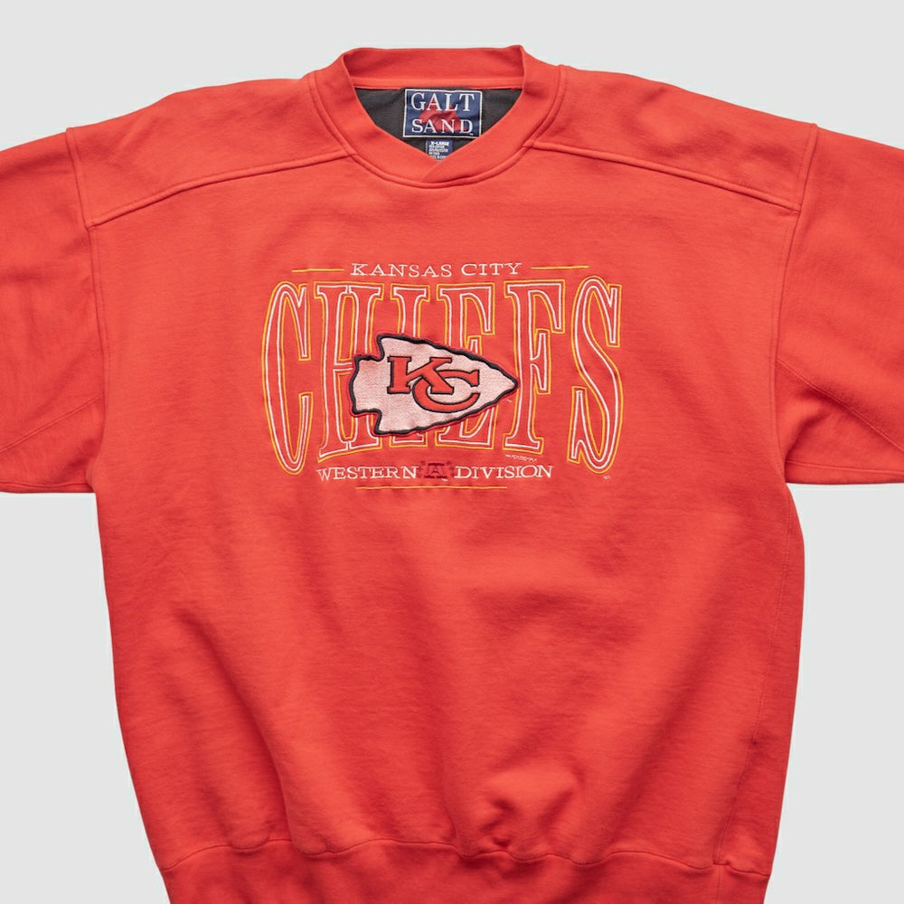 Kansas City Chiefs Galt Sand 90s Pullover Sweatshirt - Red Vintage sale