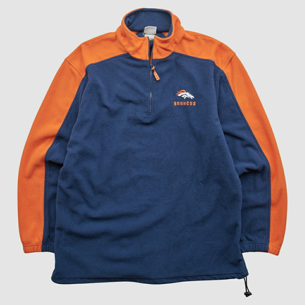 Denver Broncos NFL 2000s 1/4 Zip Sweatshirt - Navy Vintage outlet