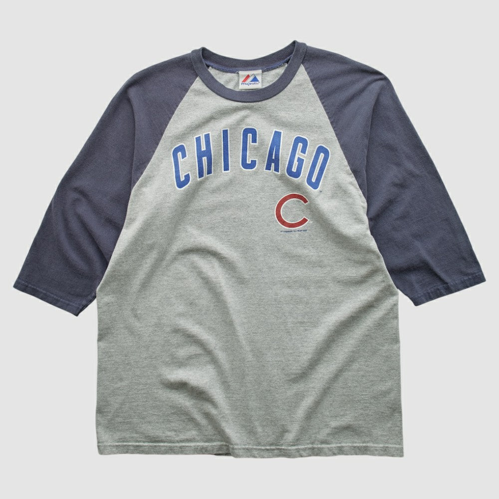 Chicago Cubs Majestic 2000s T-shirt - Heather Gray Vintage