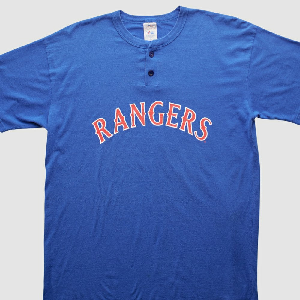 Texas Rangers Majestic 2000s T-shirt - Blue Vintage