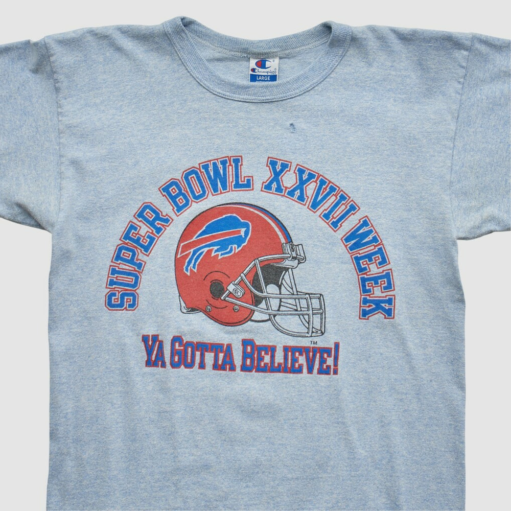 Buffalo Bills Champion 1993 T-shirt - Heather Gray Vintage sale