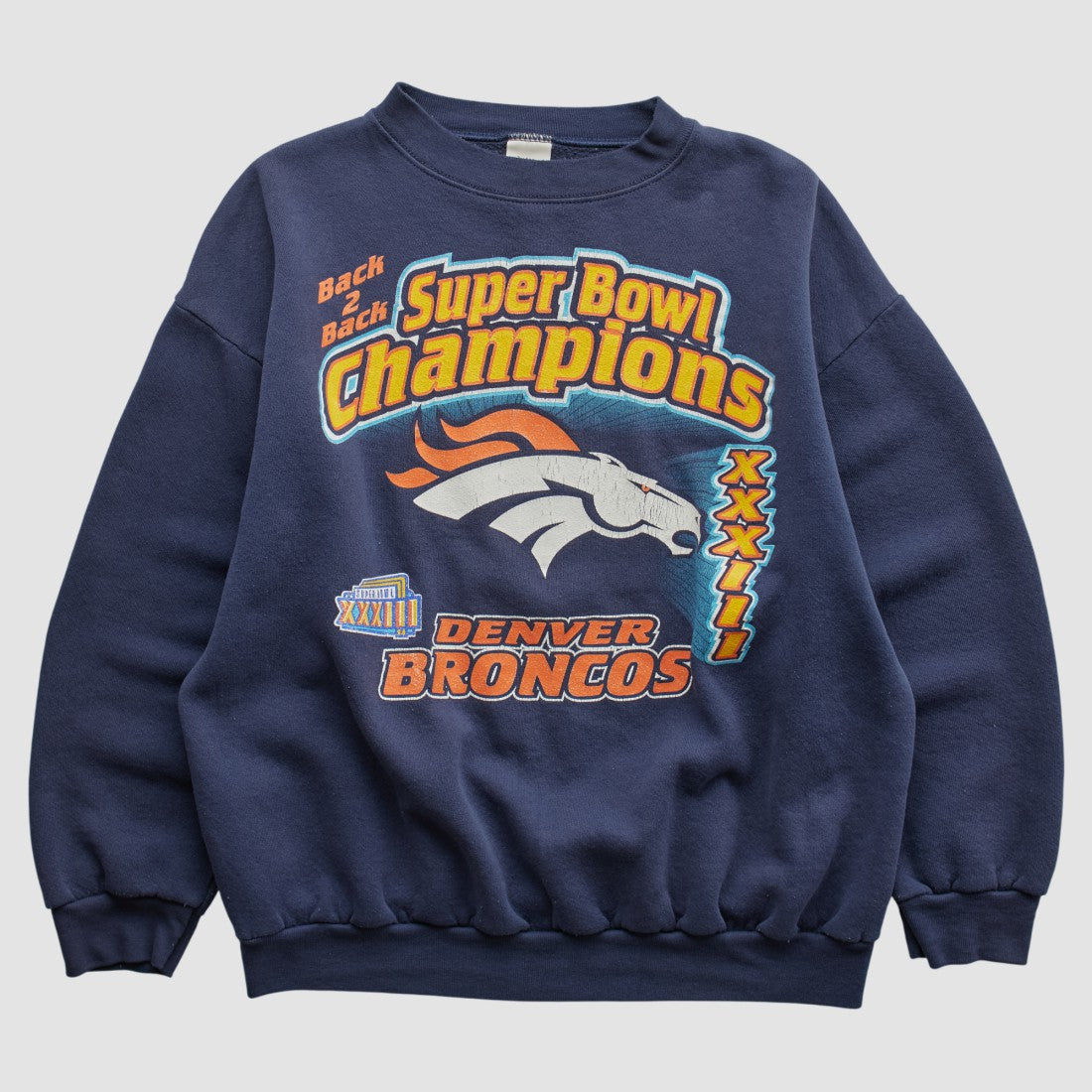 Denver Broncos Logo 7 1999 Pullover Sweatshirt - Navy Vintage outlet