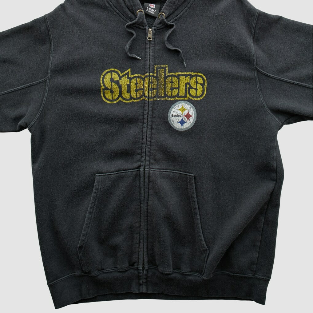 Pittsburgh Steelers NFL 2010s Hooded Full Zip Sweatshirt - Black Vintage online